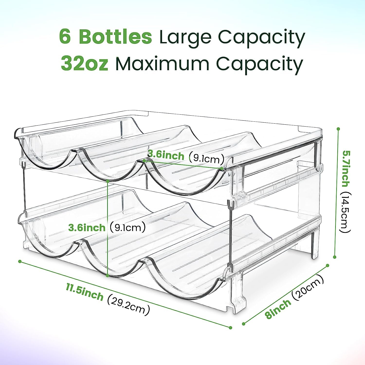 Water Bottle Organizer for Cabinet, Water Bottle Storage Organizer, 2 Packs Water Bottle Storage Rack, Water Bottle Holder for Cabinet, Stackable Water Bottle Storage Rack - soblessed95.store
