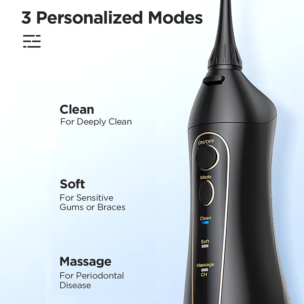 Water Flossers Oral Irrigator Rechargeable Portable Dental 3 Modes Water Tank for Teeth 300ML Waterproof Teeth Cleaner - soblessed95.store