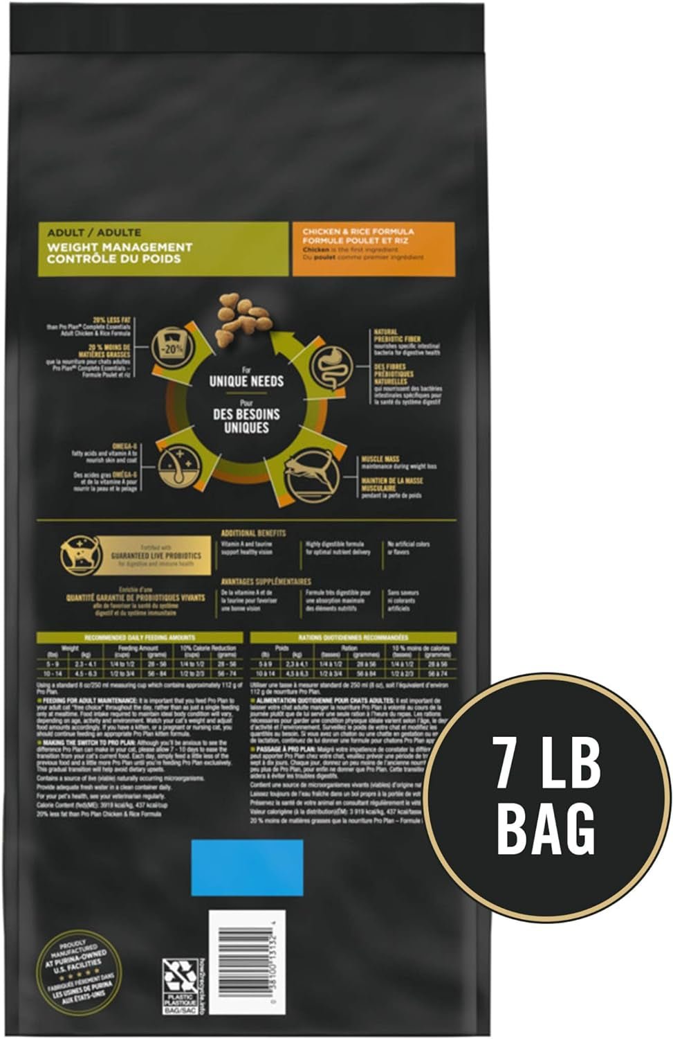 Weight Control Dry Cat Food, Chicken and Rice Formula - 7 Lb. Bag - soblessed95.store