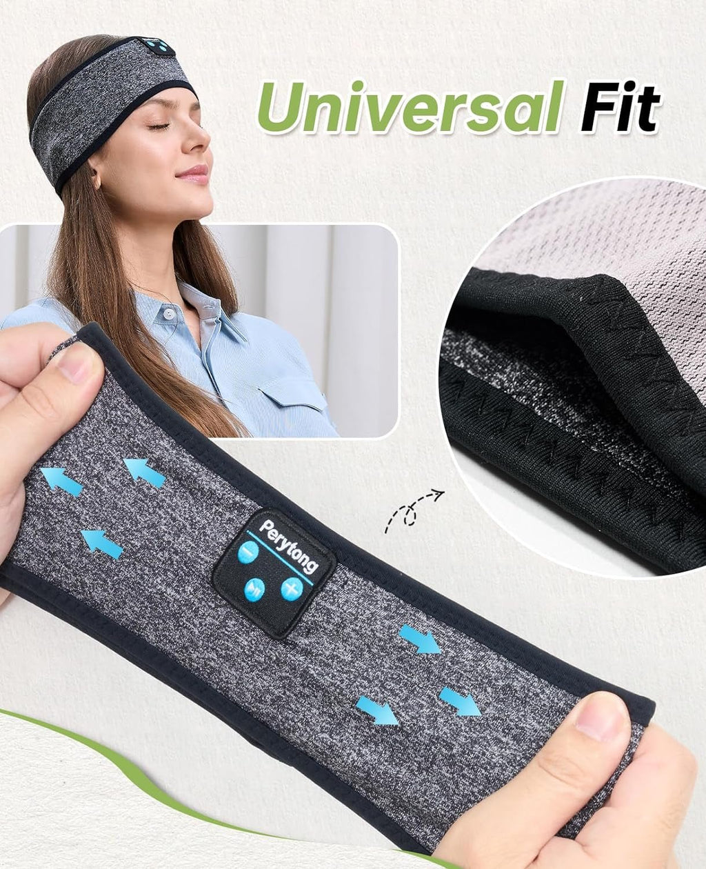 Wireless Sleep Headband with Comfortable Earbuds for Side Sleepers, Sleeping Eye Mask for Women Men Workout Running - soblessed95.store