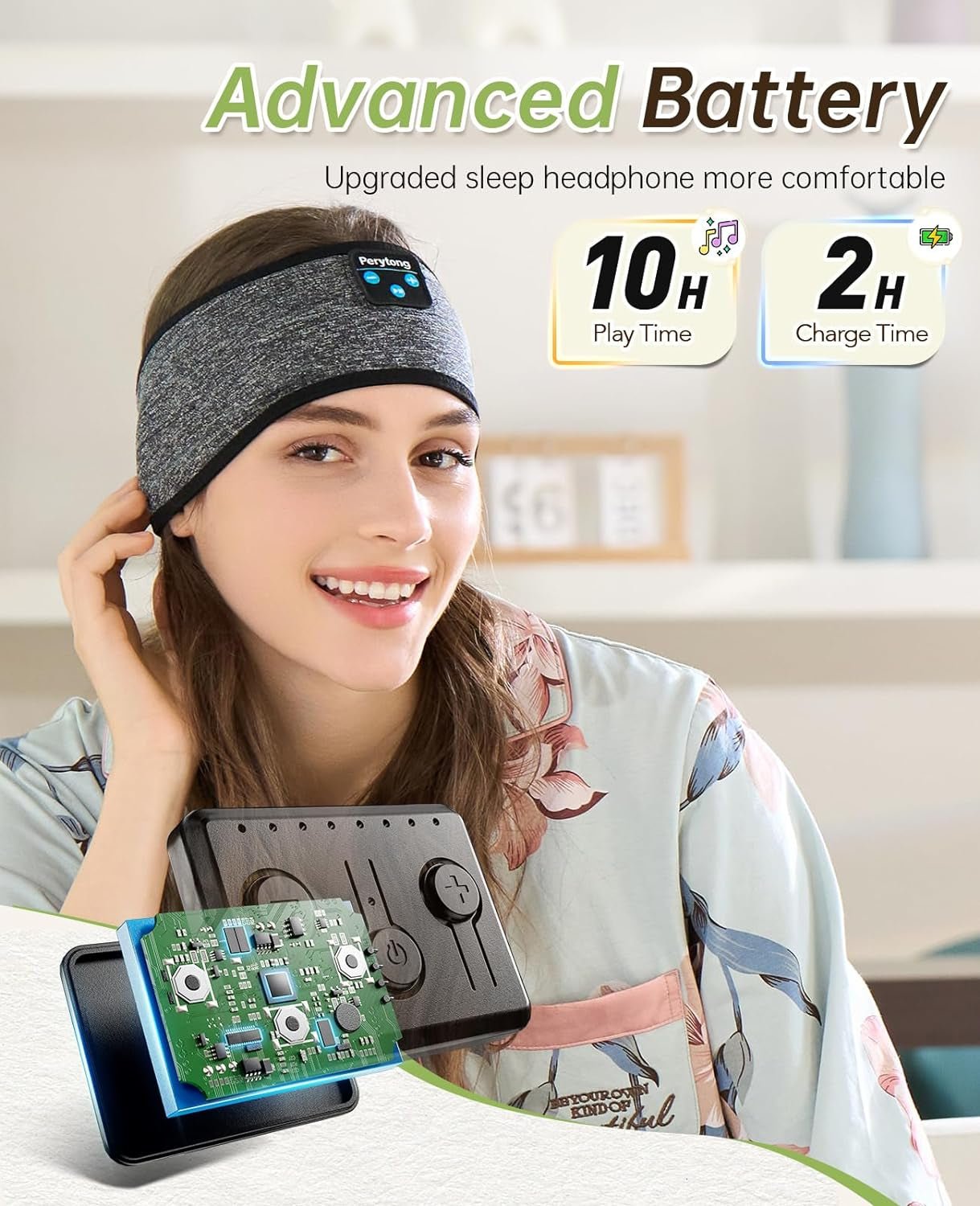 Wireless Sleep Headband with Comfortable Earbuds for Side Sleepers, Sleeping Eye Mask for Women Men Workout Running - soblessed95.store