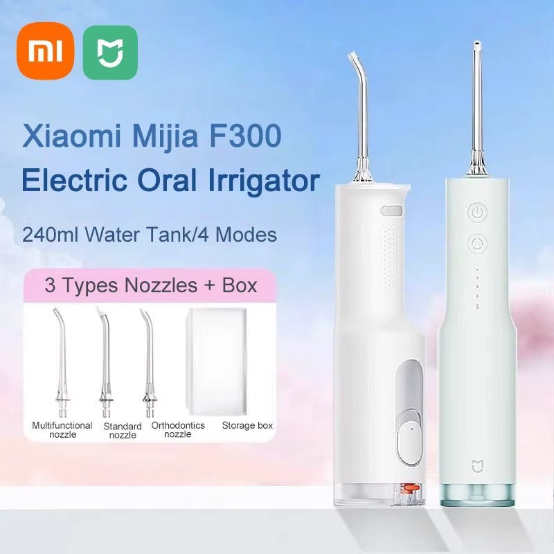 Xiaomi Electric Oral Irrigator F300 Dental Water Jet Portable Powerful Pick Flosser Teeth Whitening Cleaner Mouth Cleanner - soblessed95.store