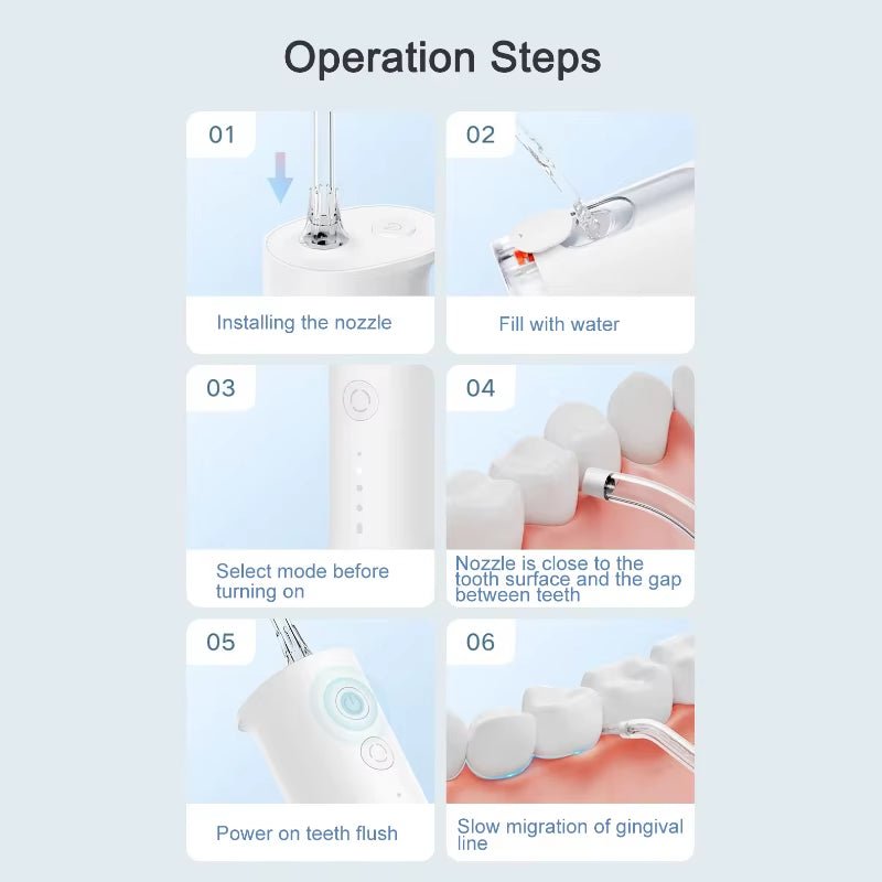 Xiaomi Electric Oral Irrigator F300 Dental Water Jet Portable Powerful Pick Flosser Teeth Whitening Cleaner Mouth Cleanner - soblessed95.store